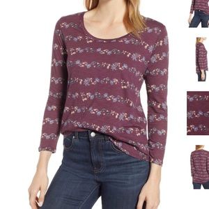 Lucky Brand Flower stripe tshirt